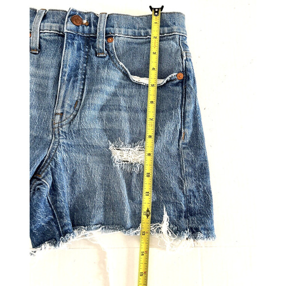 Madewell | Women's Blue High Rise Denim Paint Splatter Shorts Size 25 - Picture 7 of 11